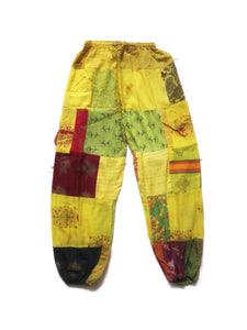 Lemon Yellow Field Patchwork Yoga/Harem Trousers Cotton Pants