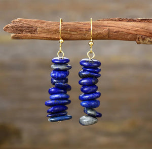 Blue Lapis Lazuli Stone Earrings