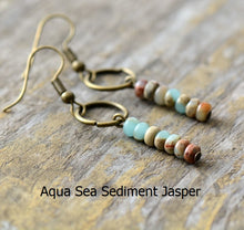 Natural Aqua Terra Jasper Stone Dangling Earrings
