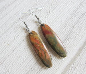 Natural Jasper Stone Earrings (1 pair) - Limited Edition