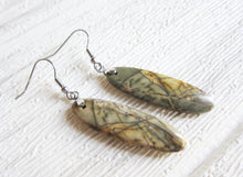 Natural Yellow Picasso Jasper Stone Earrings (1 pair)