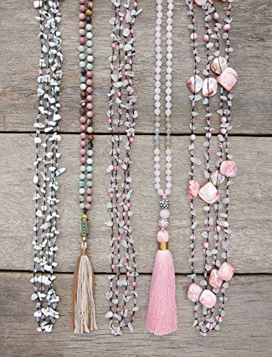 Long Pink Boho Necklaces in wide variety of Mix Tones