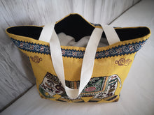 Handmade Yellow Mustard Elephant Tapestry Bag