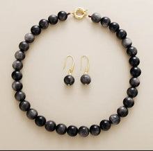 Black Gold Sheen Obsidian - Protection Mala Bracelet (avail in Necklace)