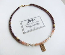 2pc set - Red Garnet and Hematoid Quartz Necklace & Bracelet Set