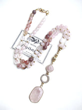 Bohemian Pink Goddess Rose Quartz Pendant Necklace - Balance, Love, Fertility, Calming, Happiness