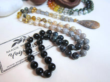 SALE - Self Esteem + Decisiveness Beaded Mala Necklace in Bumblebee Jasper Stone Pendant