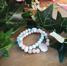 Sunstone, Rose Quartz, Amazonite Single Mala Bracelet