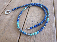 Intuition and Change - Lapis Lazuli and African Turquoise Beaded Necklace