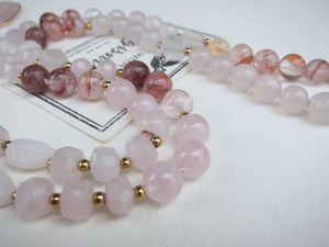 Bohemian Pink Goddess Rose Quartz Pendant Necklace - Balance, Love, Fertility, Calming, Happiness