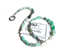 Mother of Pearl, Chrysoprase Jade Beaded Necklace - Abundance, Protection, Prosperity