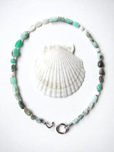 Mother of Pearl, Chrysoprase Jade Beaded Necklace - Abundance, Protection, Prosperity