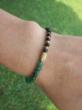 Delicate Green Emerald, Black Spinel Bracelet