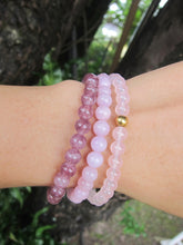 "Calming and Balance" Kunzite, Lepidolite, Pink Chalcedony Bracelet Set