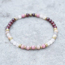 Self Love - Red Garnet and Rose Quartz Wrist Energy Minimalist Bracelet