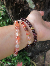 Red Garnet and Hematoid Quartz Bracelet