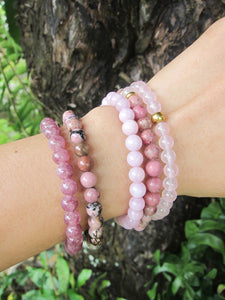 "Calming and Balance" Kunzite, Lepidolite, Pink Chalcedony Bracelet Set