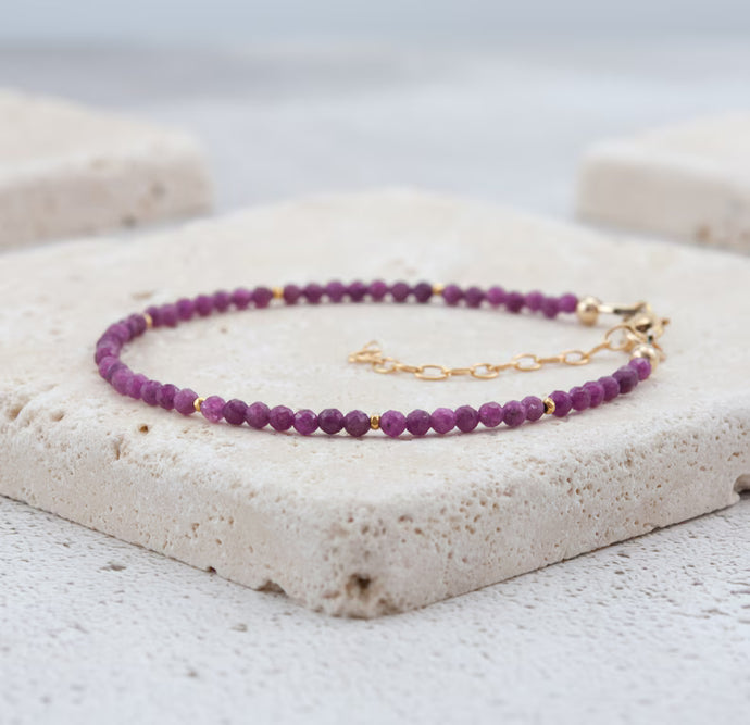 Dainty Gemstone Ruby Bracelet