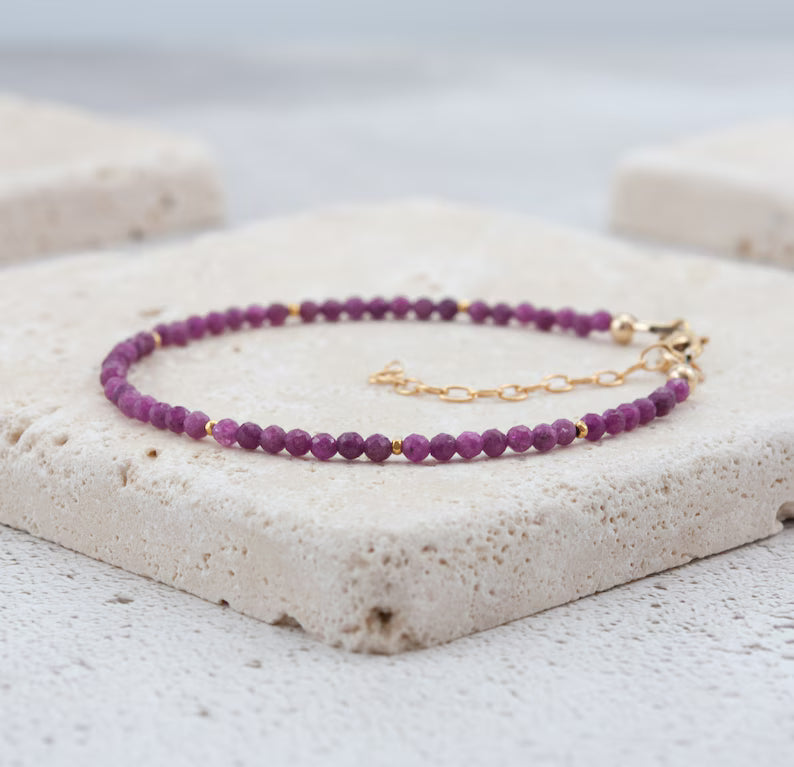 Dainty Gemstone Ruby Bracelet