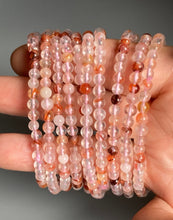 Red Hematoid Quartz Single Mala Bracelet for Grounding, Calming, Balancing