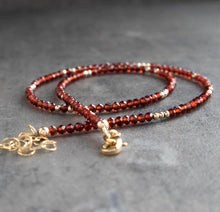 Dainty Red Pomegranate Garnet Gemstone Necklace