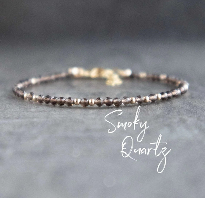 Smoky Quartz Delicate Bracelet - Protection, Grounding, Calming, Stress Reliever