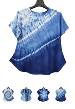 Flirty Tie Dye Round Neck with Flair Hem - Short Sleeve Tee Shirt