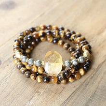 Tiger Eye, Citrine Mala Necklace