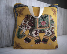 Yellow Mustard Elephant Tapestry Bag