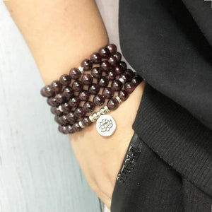 108 Bead Red Garnet Mala Bracelet/Necklace