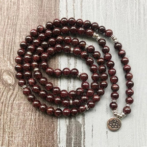 108 Bead Red Garnet Mala Bracelet/Necklace