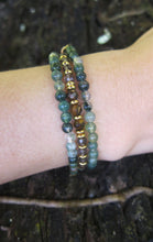 Green Moss Agate, Smoky Quartz and Tiger Eye Bracelets - Abundance and Prosperity