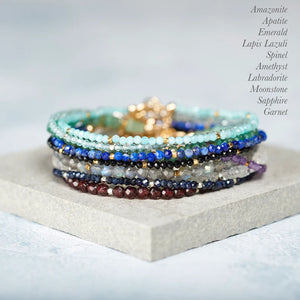 Spessartine Garnet, Watermelon Tourmaline Delicate Bracelet