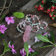Love, Fertility - Rose Quartz Pendant Necklace in 108 Beads