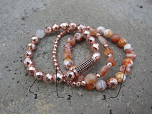 3 Piece Set - Carnelian, Orange Agate, Rose Gold Hematite Mala Stack Bracelets - Sacral Chakra