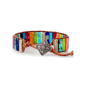 Colourful 7 chakra rainbow mala bracelet for him or her!