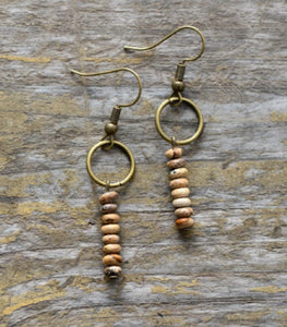 Natural Aqua Terra Jasper Stone Dangling Earrings