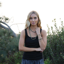 African Turquoise and Sunstone Hand Knotted Mala Necklace