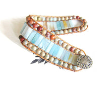 3 Row Amazonite Cuff Beaded Bracelet