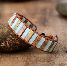 Amazonite Jasper Tubestone Cuff Bracelet