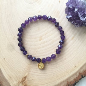 Amethyst Pisces Single Mala Bracelet