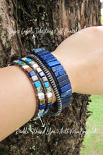 Unisex Lapis Lazuli, White howlite, Unakite Mix 2X Wrap Beaded Bracelet