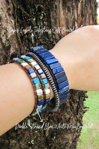 Blue Lapis Lazuli Tube Stone Bracelet