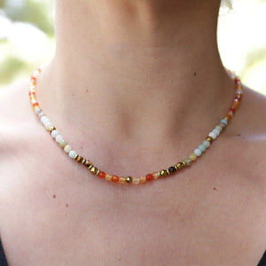 Carnelian and Amazonite Delicate Necklace