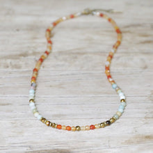 Carnelian and Amazonite Delicate Necklace