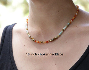 The Peony Orange Carnelian Choker Necklace