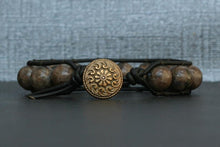 Bronzite Single Wrap Bracelet on Brown/Black Leather