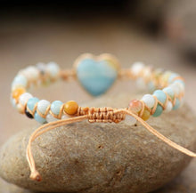 Amazonite Braided Heart Shaped Bracelet