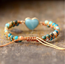 Amazonite Braided Heart Shaped Bracelet