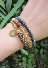 27 Bead Smoky Quartz, Citrine, Petrified Wood Jasper Mala Bracelet